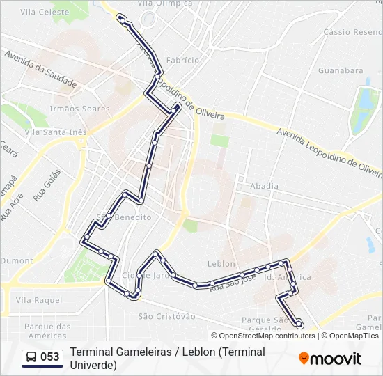 053 Bus Line Map