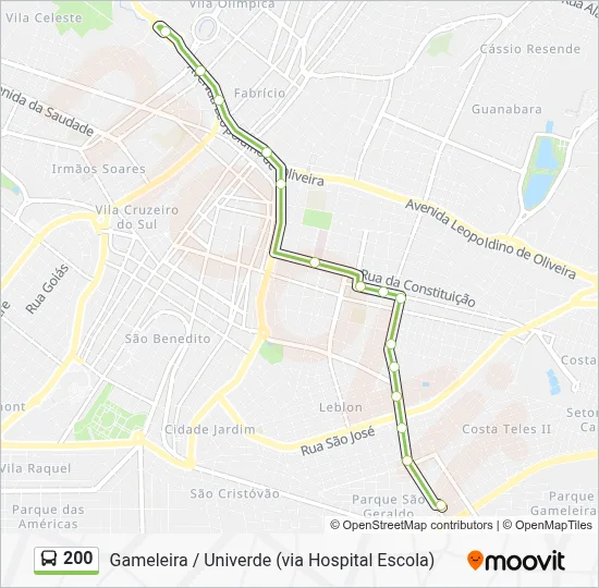 200 Bus Line Map