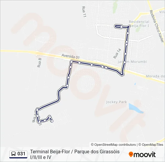 031 Bus Line Map