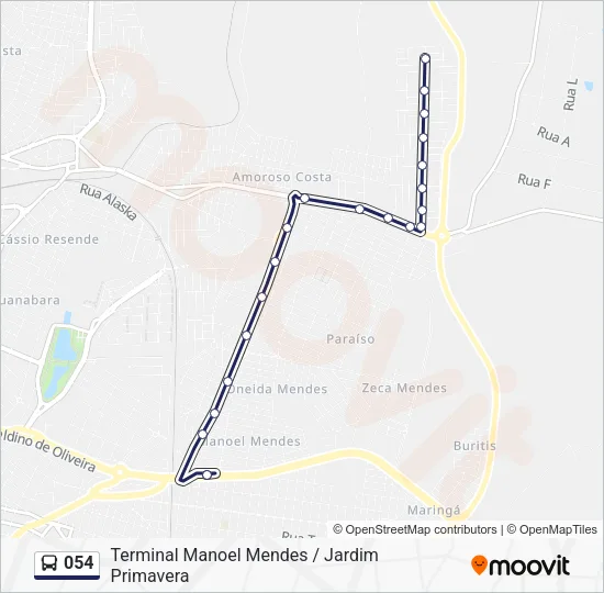 054 Bus Line Map
