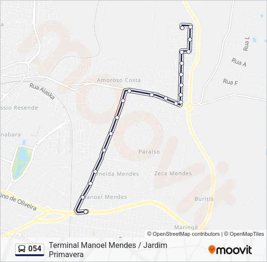 054 Bus Line Map