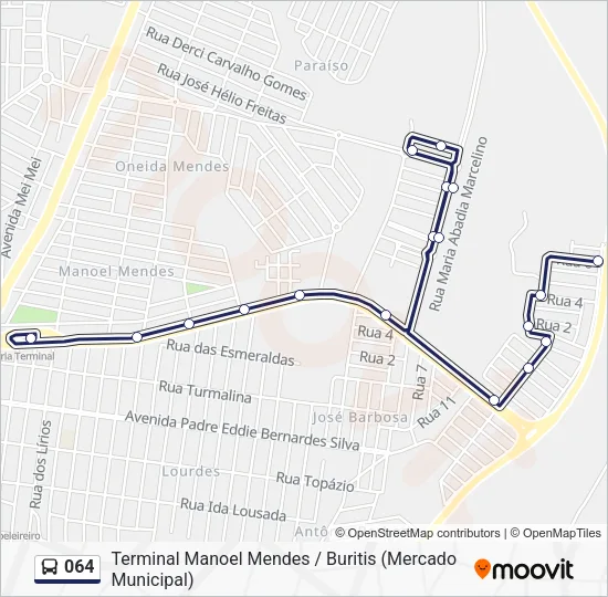 064 Bus Line Map