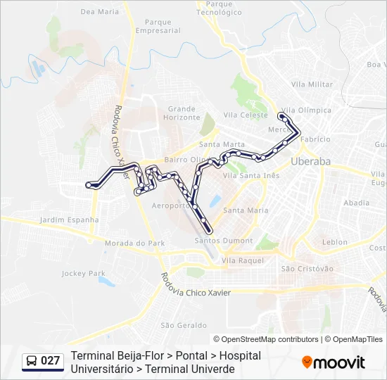 027 Bus Line Map
