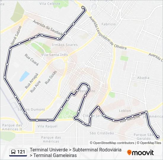 121 Bus Line Map