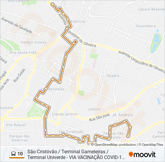 Mapa de 10 de autobús