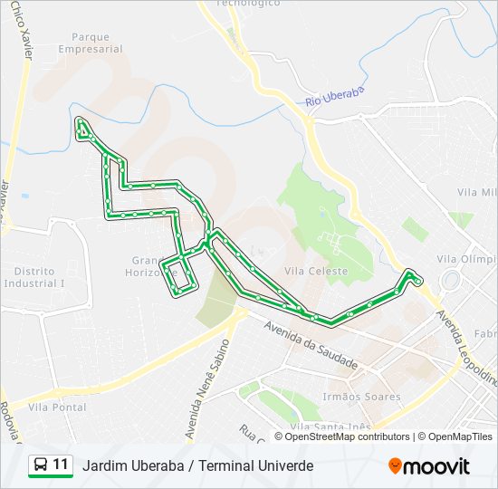 11 bus Line Map