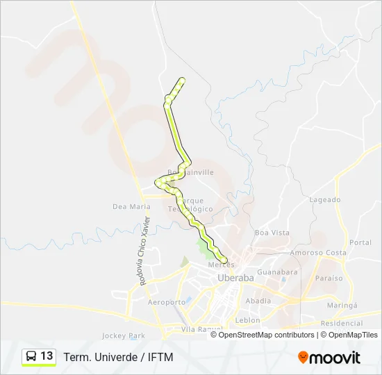 13 Bus Line Map