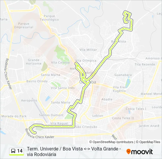 14 Bus Line Map