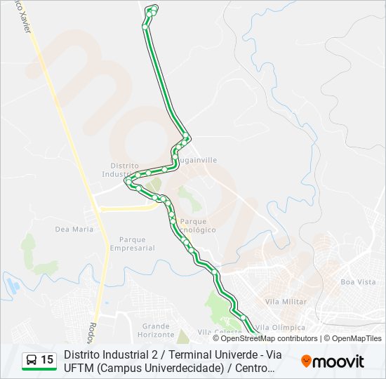 Mapa de 15 de autobús