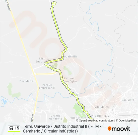 15 Bus Line Map
