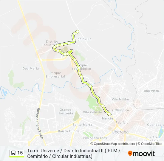 15 Bus Line Map