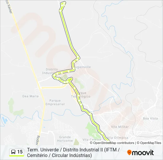 15 Bus Line Map