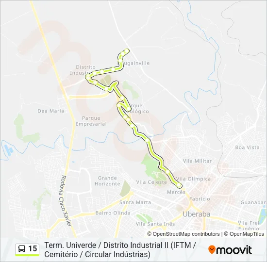 15 Bus Line Map