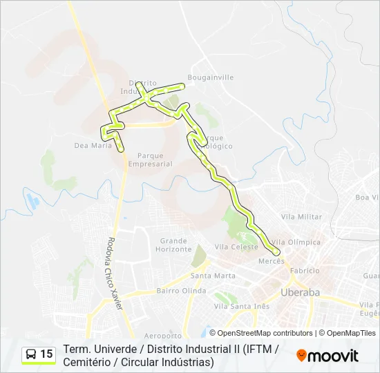 15 Bus Line Map
