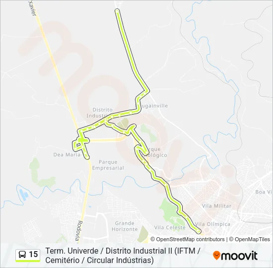 15 Bus Line Map