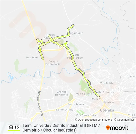 15 Bus Line Map
