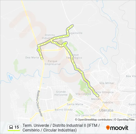 15 Bus Line Map