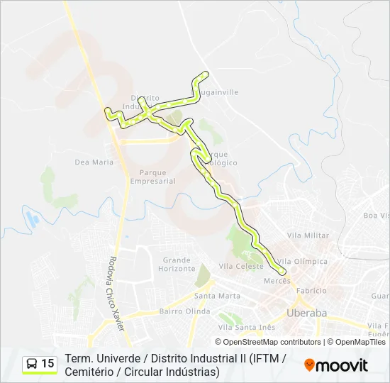 15 Bus Line Map