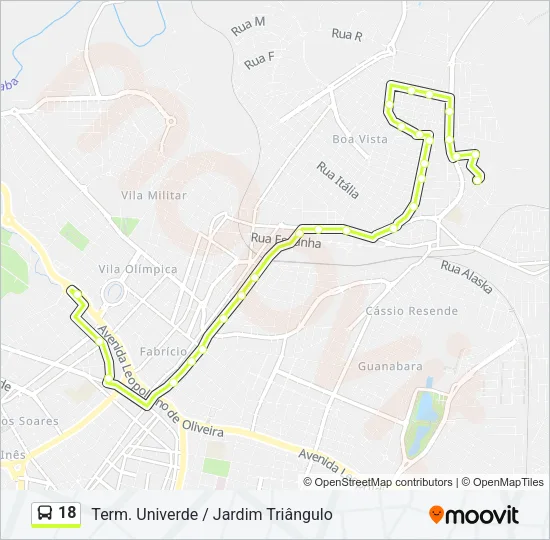 18 Bus Line Map