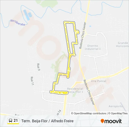 21 Bus Line Map