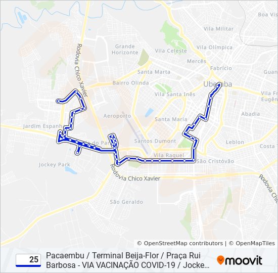 Mapa de 25 de autobús