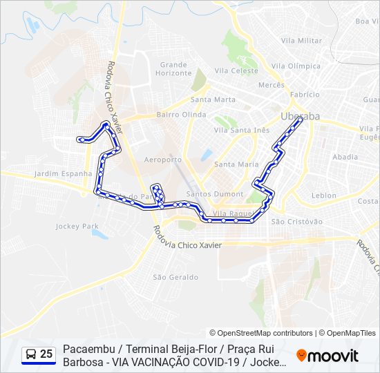 Mapa de 25 de autobús