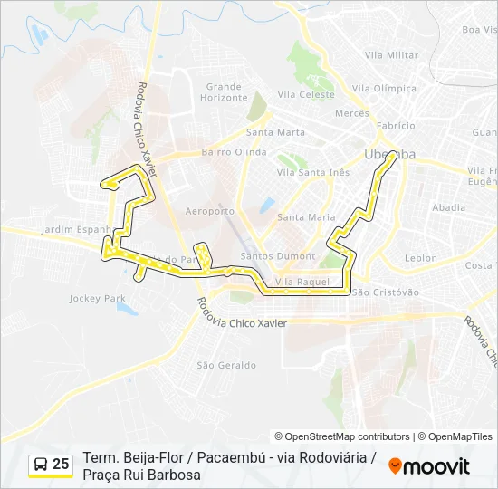 25 Bus Line Map