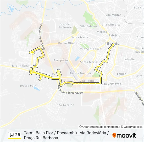 25 Bus Line Map