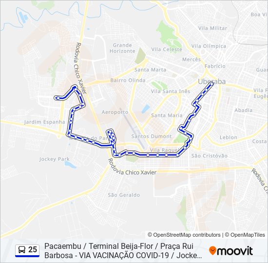 25 bus Line Map