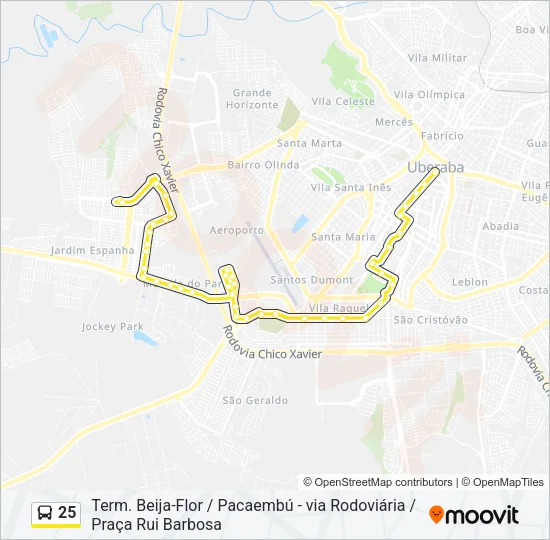 25 Bus Line Map