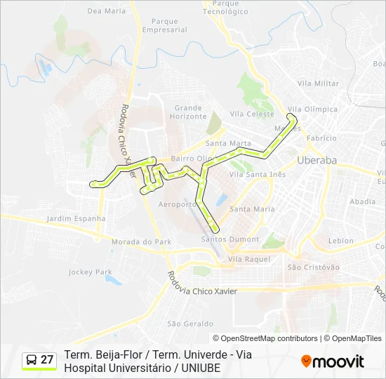 27 Bus Line Map