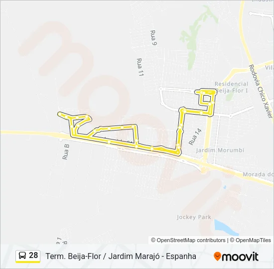 28 Bus Line Map
