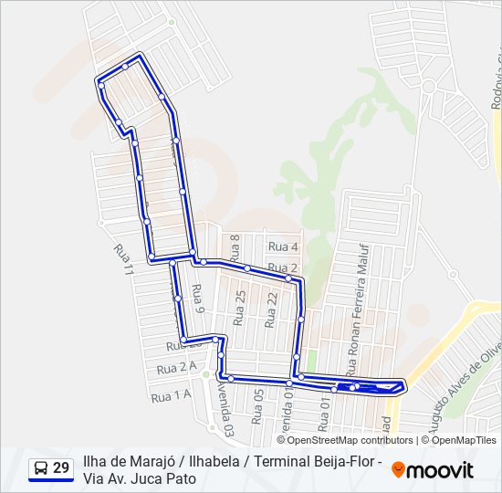 Mapa de 29 de autobús