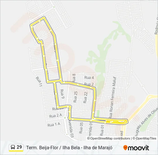 29 Bus Line Map