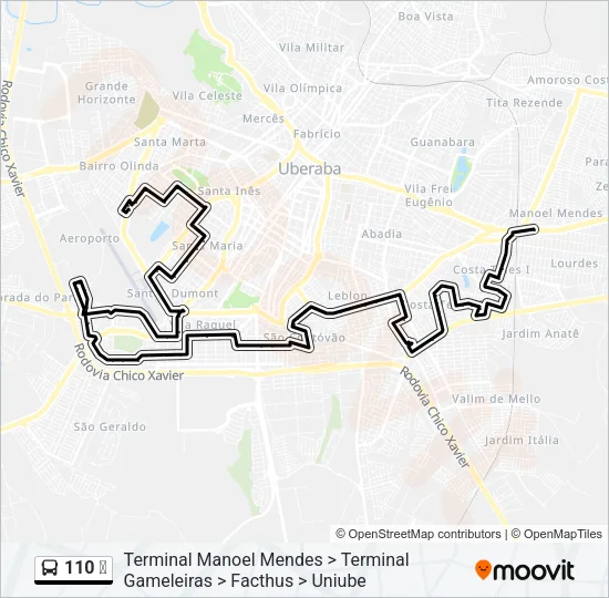 110 ✈ Bus Line Map