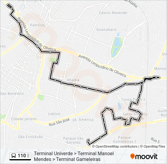 110 ✈ Bus Line Map
