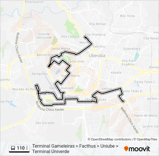 110 ✈ Bus Line Map