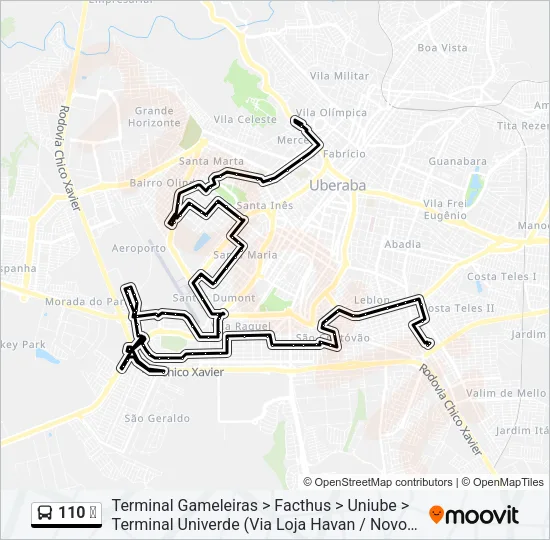 110 ✈ Bus Line Map
