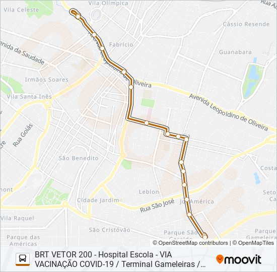 BRT HOSPITAL ESCOLA bus Line Map