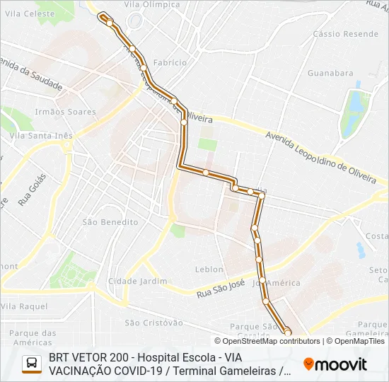 BRT HOSPITAL ESCOLA Bus Line Map