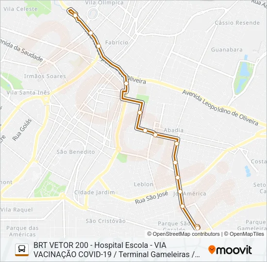 BRT HOSPITAL ESCOLA Bus Line Map