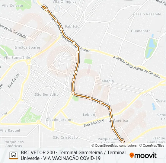 BRT CORREDOR SUDESTE Bus Line Map