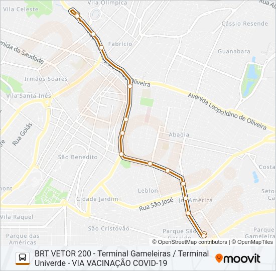 BRT CORREDOR SUDESTE Bus Line Map