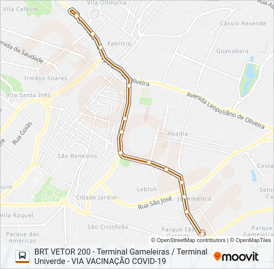 BRT CORREDOR SUDESTE Bus Line Map