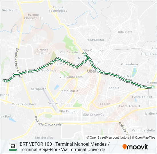BRT CORREDOR LESTE / SUDOESTE Bus Line Map