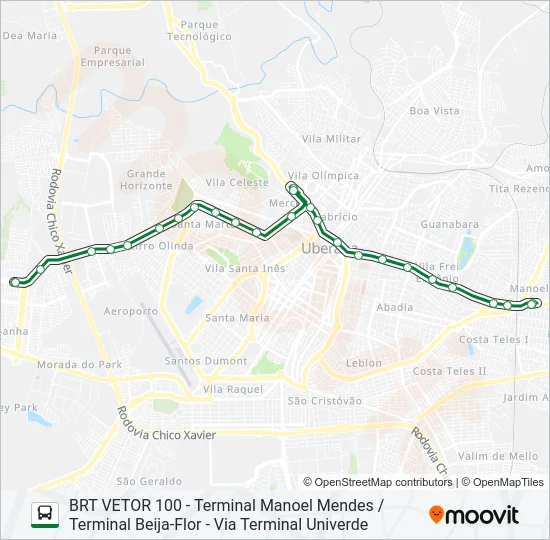 BRT CORREDOR LESTE / SUDOESTE Bus Line Map