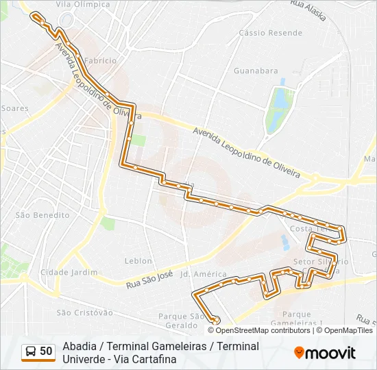 50 Bus Line Map