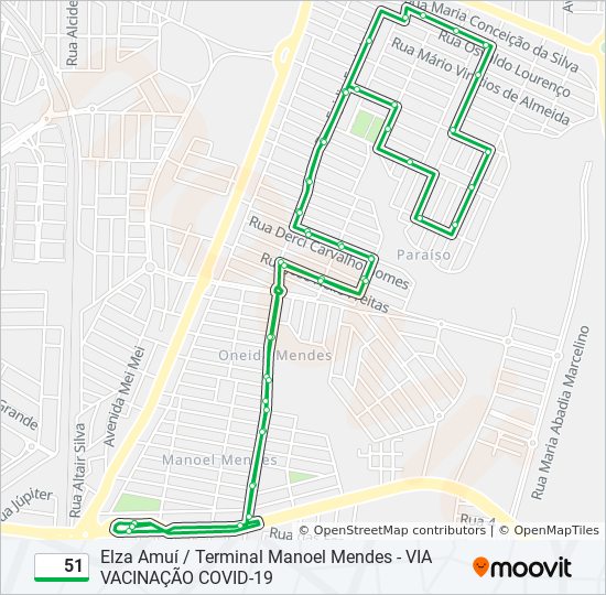 51 bus Line Map