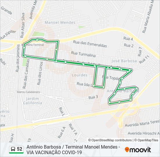 52 Bus Line Map