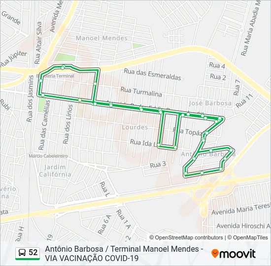 52 Bus Line Map